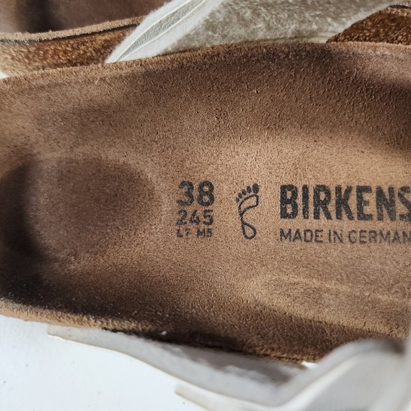 Birkenstock Gizeh Women's Sandals US 7.5 White Pearl Antique Lace Birko-Flor - Picture 11 of 13